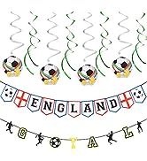 AhfuLife 12pcs Hanging Swirls Football Party Decorations for Women's World Cup 2023, 8pcs Footbal...