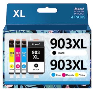 903XL Ink Cartridges Replacement for HP 903 Ink Cartridges for HP Officejet Pro 6970 6960 Officejet 6950 6960 All-in-One Inkjet Printer (Black Cyan Magenta Yellow,4-Pack)