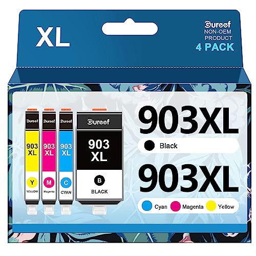 903XL Ink Cartridges Replacement for HP 903 Ink Cartridges for HP Officejet Pro 6970 6960 Officejet 6950 6960 All-in-One Inkjet Printer (Black Cyan Magenta Yellow,4-Pack)