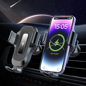 Car Phone Holder Wireless Charger - JIAWEN 15W Fast Charging Auto Clamping Wireless Car Charger
