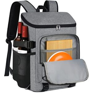 NUBILY Cooler Backpack 30L Picnic Backpack Waterproof Leakproof Large Insulated Cooler Bag Lunch Bag Rucksack for Camping Outdoor Activities Travel BBQ Hiking Black