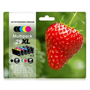 29XL High Yield Ink Cartridges Compatible for Epson 29XL Ink for Epson Expression Home XP-352 XP-342 XP-332 XP 452 XP-442 XP-445 XP-235 XP-245 XP-255 XP-335 XP-432 (6 Black 3 Cyan 3 Magenta 3 Yellow)