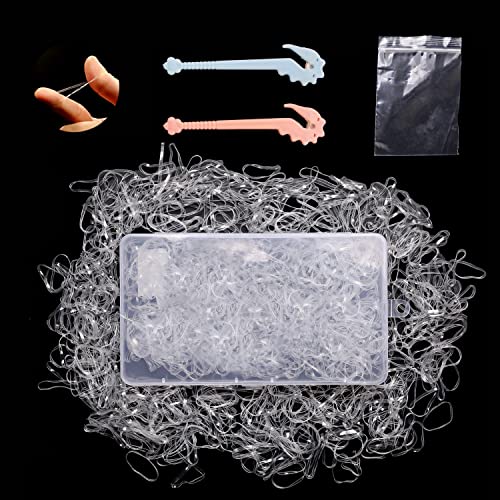 Bellure 1000 Pcs Clear Small Elastic Hair Bands