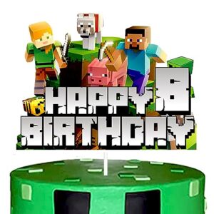 YOOYEH 1 PCS Minecraft Party Cake Toppers