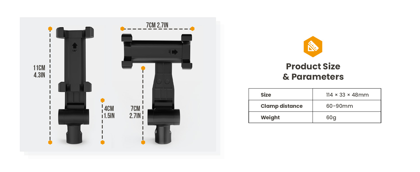 TARION Smartphone Tripod Mount Cellphone Holder 360°Rotatable Phone Clamp Adapter