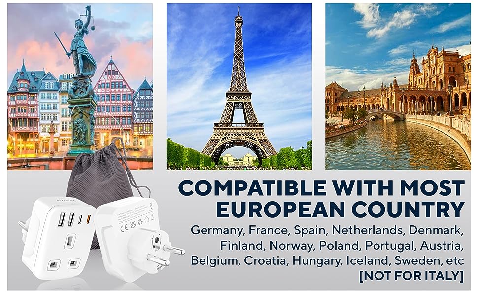 european plug adapter eu to uk european to uk plug adapter european travel plug europe plug europe