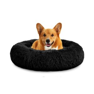 Mirkoo Dog Beds Calming Pet Bed for Large Medium Small Dogs (L/XL/XXL/XXXL) Washable Anti Anxiety Round Fluffy Plush Faux Fur Pet Bed