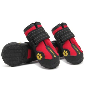 MOKCCI Truelove Dog Boots Waterproof Dog Shoes with Reflective Straps for Small Medium Large Dog Outdoo