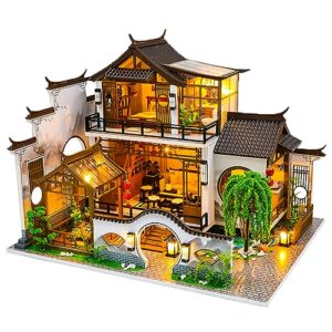 Spilay DIY Miniature Dollhouse Kit with Wooden Furniture