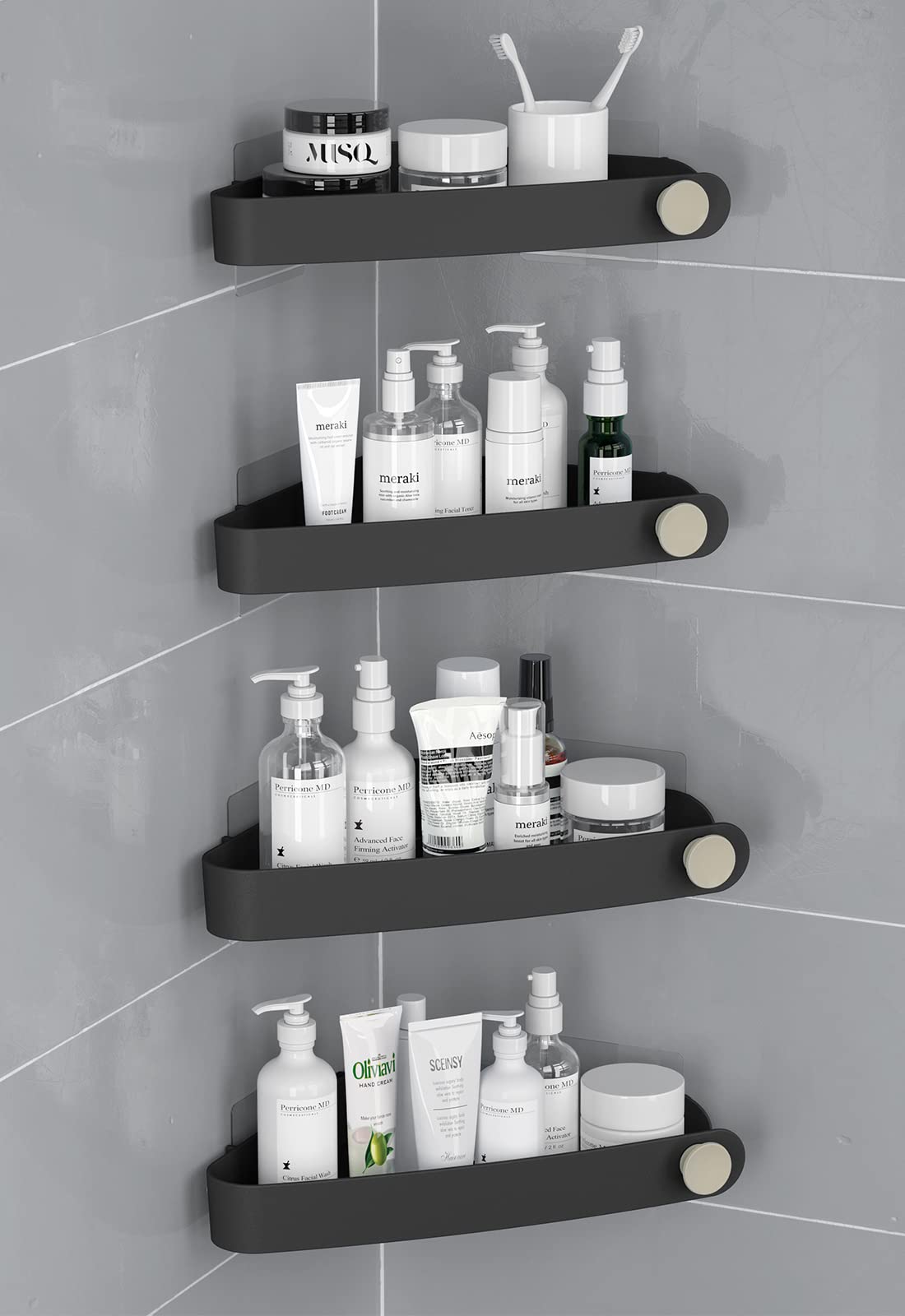 Sotfamily 4 Packs Black Shower Caddy