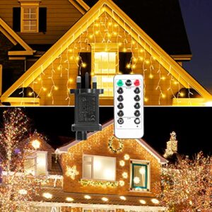 GCMacau Christmas Lights Outdoor Icicle Mains Powered