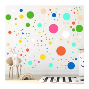 StickerDeen 500+ Assorted Polka Dot Circle Wall Stickers for Kids Bedroom Living Room