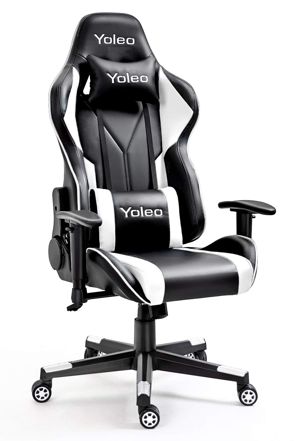 YOLEO Gaming Chair Ergonomic Computer Gaming Chair Adjustable Armrest High Back Office Chair Mute Casters Desk Chair with Lumbar Support and Headrest