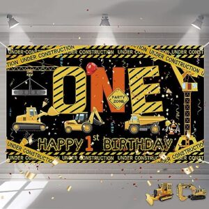 Construction 1nd Birthday Backdrop Banner