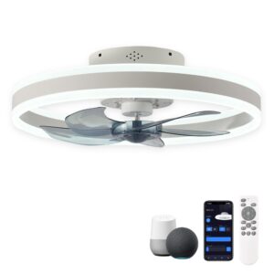CHANFOK 20'' Smart Ceiling Fans With Lights Compatible with Alexa and Google Assistant