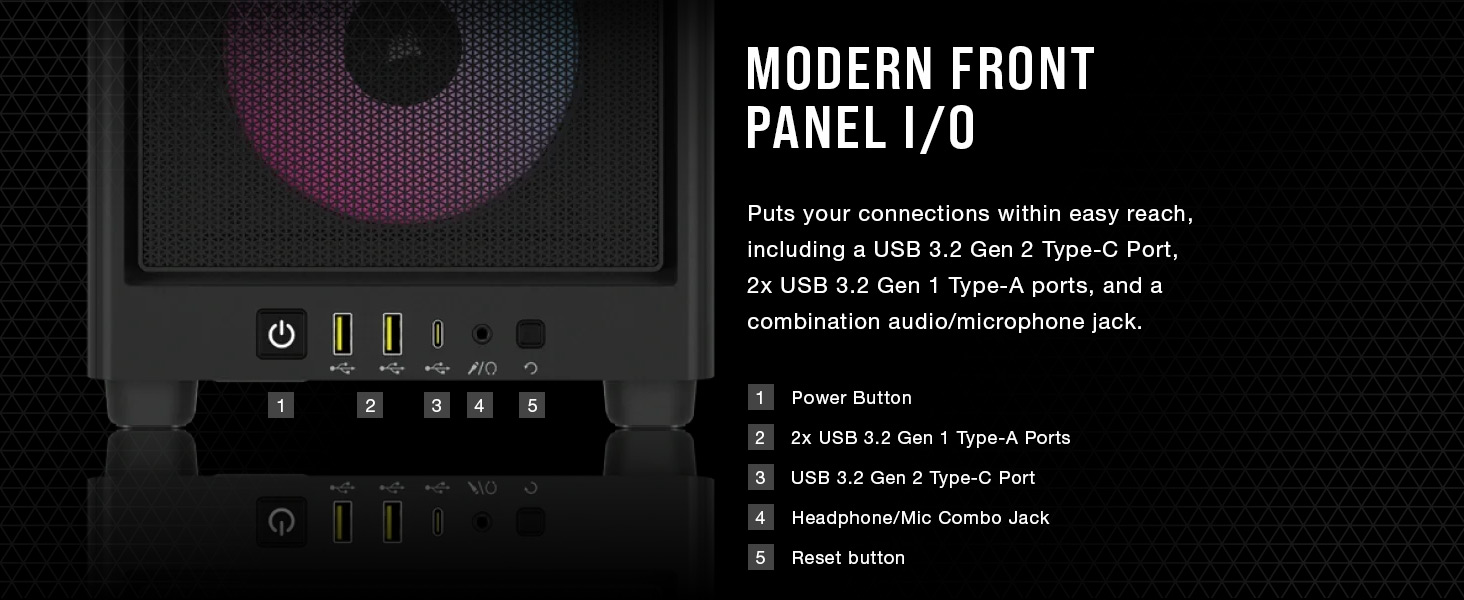 mini itx case, USB 3.2 Gen 1 Type-A Ports, USB 3.2 Gen 2 Type-C Port