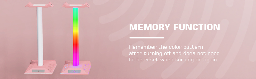 pink headphones stand