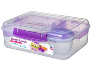 Sistema Bento Box TO GO | Lunch Box with Yoghurt/Fruit Pot | 1.65 L | BPA-Free | Assorted Colours (Varies by Pack) | 1 Cou