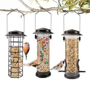 Bird Feeders Bird Seed Feeder Hanging Station Wild Bird Feeder Sets for Small Birds Heavy Duty Window Bird Feeder for Sunflower Hearts