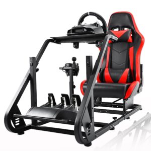 Anman Racing Simulator Cockpit-A37 fit for Logitech G25/27/29/920/923 Thrustmaster T80 T150 T248 Steering Wheel Stand with Seat Gifts for Game Lovers without Wheel Pedal and Handbrake