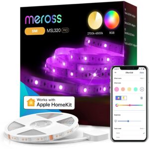 meross Led Strip Light 5M LED Light Strip Compatible with Apple HomeKit Siri Alexa Voice Control and Remote Control