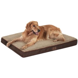Bedsure Extra Large Dog Bed Washable - Memory Foam Orthopedic Dog Pillow and Mattress Mat for Dog Crate with Removable Plush Sherpa Cover