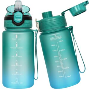 Seekua Sports Tritan Water Bottle 0.6l with Straw & Time Markings