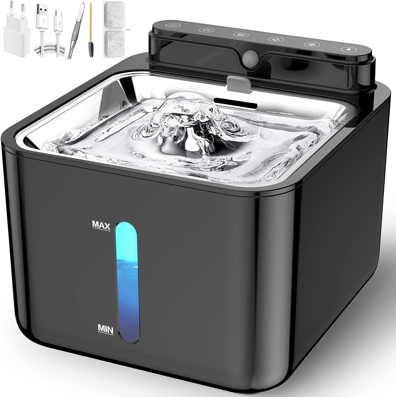 PLOOHT Drinking Fountain for Cat Wireless