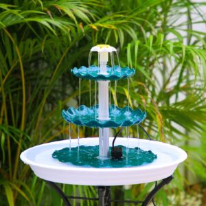 AISITIN 3 Tiered Bird Bath Water Fountain with 3.5W USB Water Fountain Pump