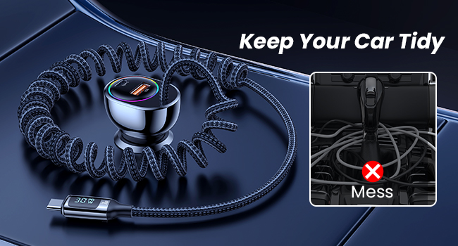 USB C Car Charger, 60W Super Fast Car Charger [PD 30W PPS & QC 3.0] Cigarette Lighter 12V/24V 