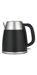 T4TEC BRITISH DESIGN | BLACK & STAINLESS-STEEL CORDLESS KETTLE