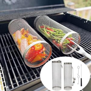 2PCS Rolling Grilling Basket