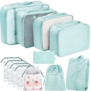 12Pcs Packing Travel Cubes for Suitcase Luggage Organizers with 5 Drawstring Bags
