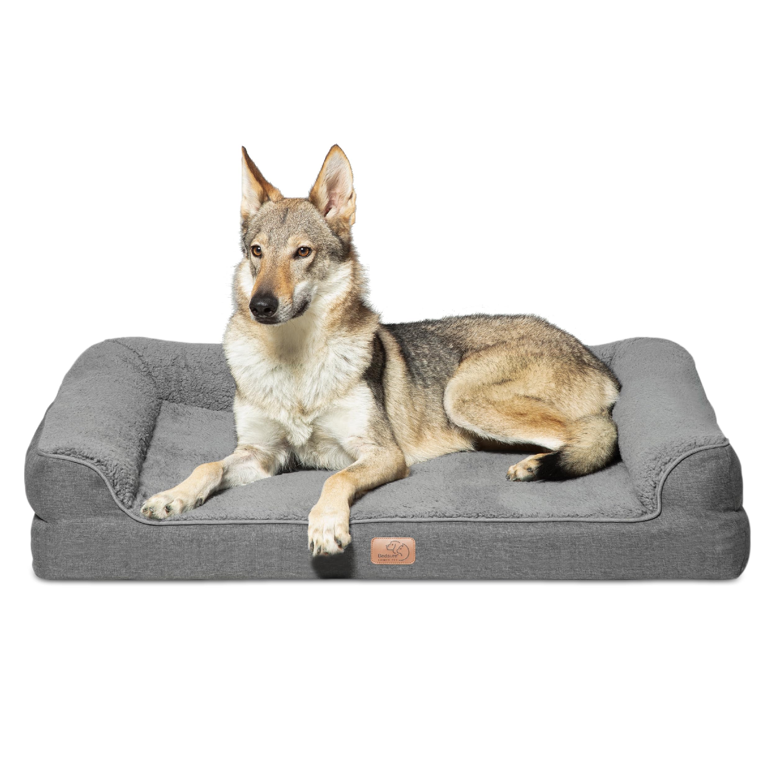 Bedsure Orthopedic Dog Bed Large - Washable Dog Sofa Bed Couch with Removable Cover& Nonskid Bottom