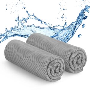 KAYMAN 2 Pack Cooling Ice Neck Towel Soft Breathable MicroFibre Removing Sweat & Quick Drying Ideal for Yoga