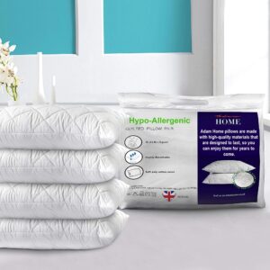 Adam Home Premium Pillows Pack Of 4 Hotel Quality Firm with Quilted Cover (4 Pillows