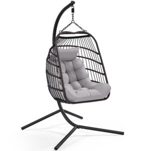 Yaheetech Rattan Egg Swing Chair