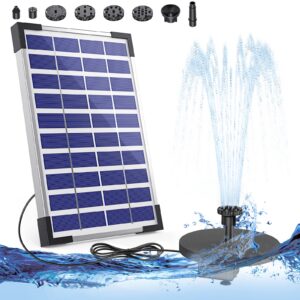 AISITIN 5.5W Solar Fountain Pump Built-in 1500mAh Battery