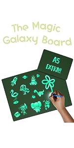 Magic Light Board with 2 Invisible Ink Pens, 6 Unicorn, Dinosaur Stencils