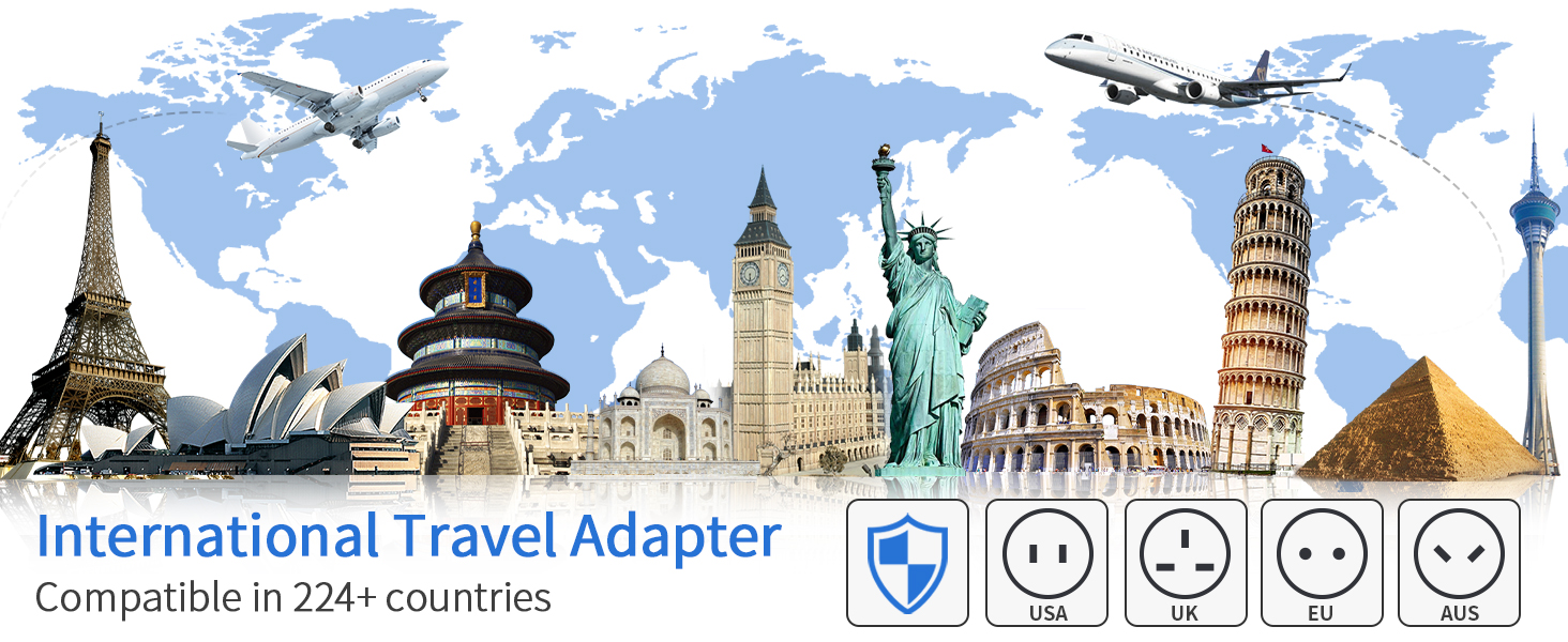 travel adapter 4 usb universal charger plug adaptor