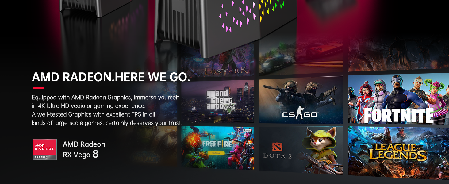 ACEMAGICIAN AMR5 Mini PC, AMD Ryzen 7 5800U Mini Gaming PC