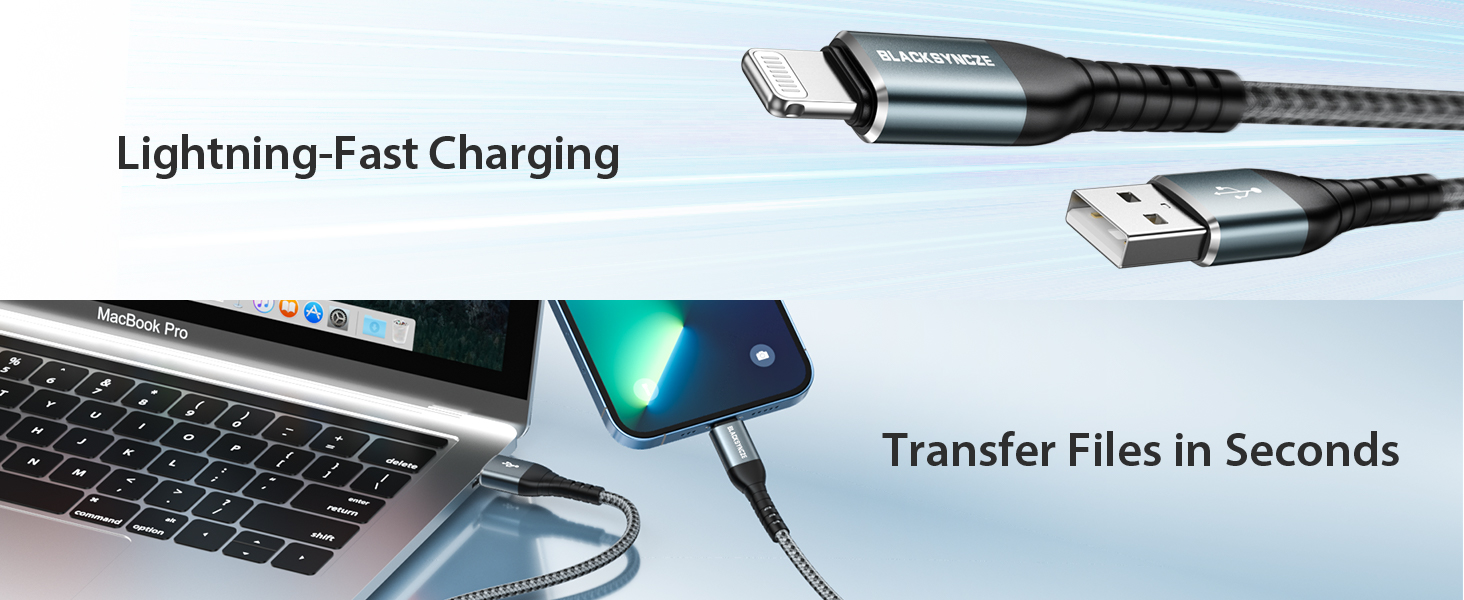 BLACKSYNCZE iPhone Charger Cable