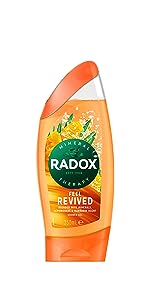 Radox Mineral Therapy Feel Revived Shower Gel 6 x 250 ml with scents of mandarin and lemongrass
