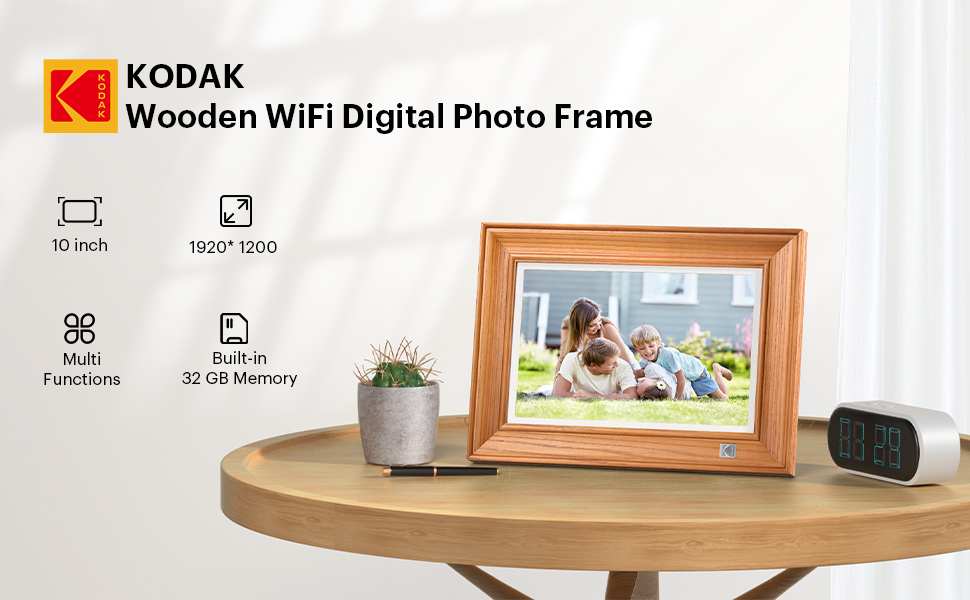 KODAK Wooden WiFi Digital Photo Frame