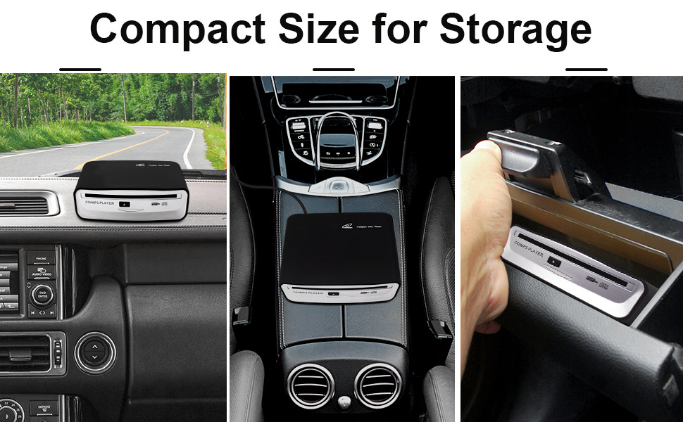 External Universal CD player for Car Portable car CD Player Plugs into Car 