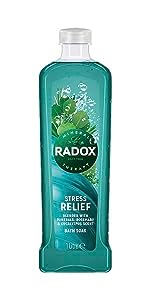 Radox Stress Relief Bath Soak 1000 ml with relaxing scent of rosemary and eucalyptus