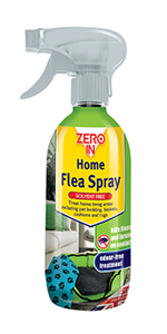 zero in, flea killer, spray, kills fleas, fleas, water-based, treatment, home, fabrics, off-pet