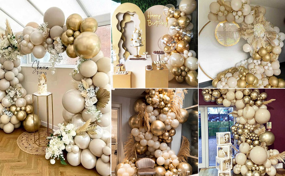 beige balloons