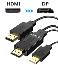 8K HDMI to DisplayPort Adapter, Active HDMI 2.1 to DP 1.4 Converter with USB Power, 8K@30Hz 4K@120Hz