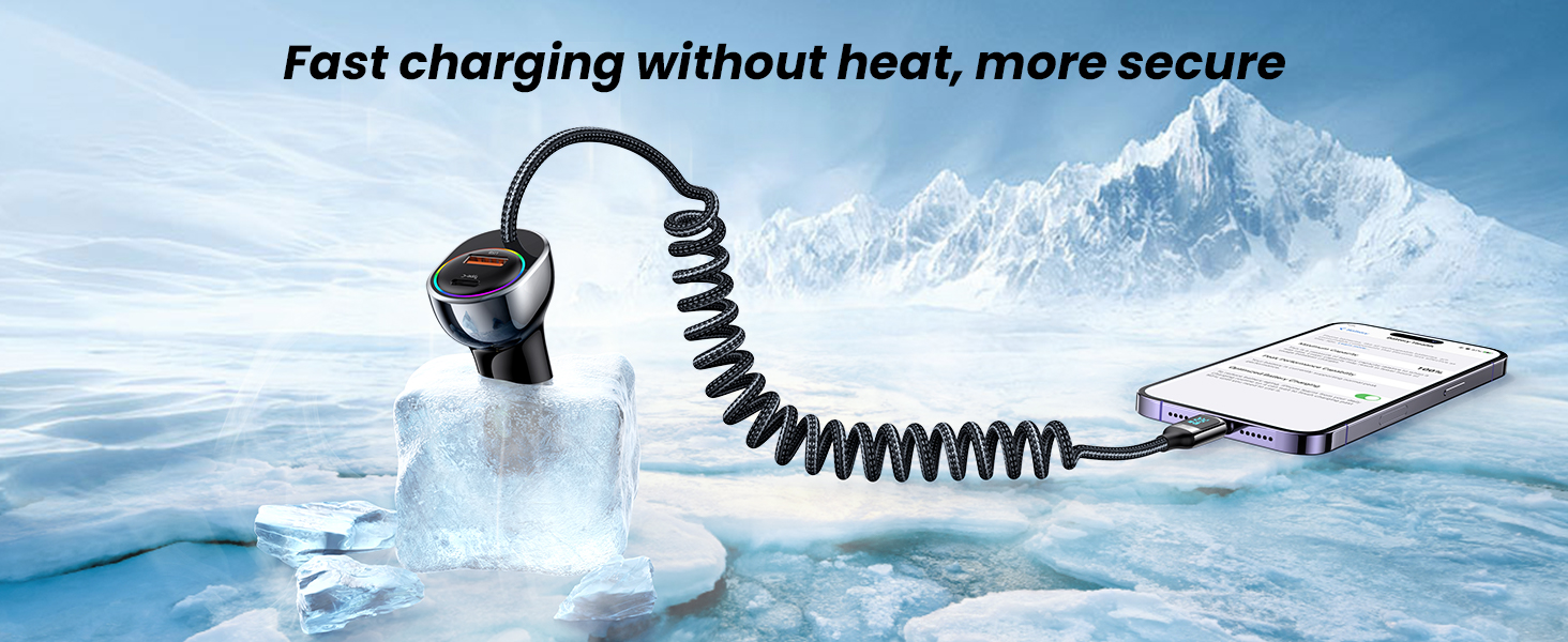 USB C Car Charger, 60W Super Fast Car Charger [PD 30W PPS & QC 3.0] Cigarette Lighter 12V/24V 